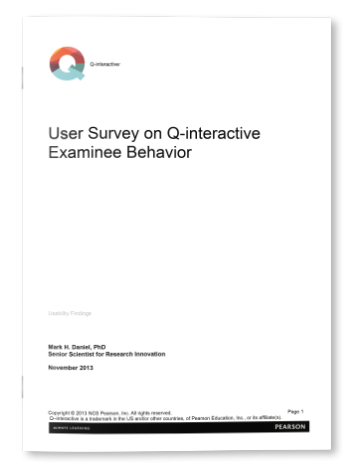 WISC-IV: User Survey on Q-interactive Examinee Behavior