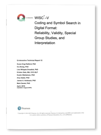 WISC-V Digital Coding and Symbol Search Subtests