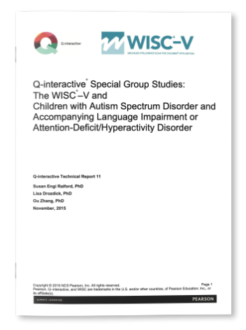 WISC-V and Children with Autism Spectrum Disorder and Accompanying Language Impairment or Attention-Deficit/Hyperactivity Disorder